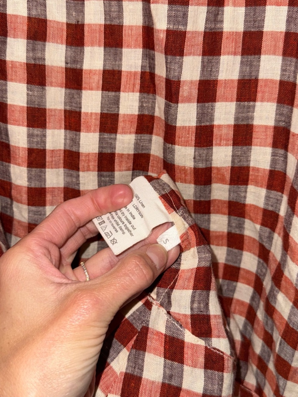 TOAST 100% Linen Gingham Maxi Swing Dress With Pockets Size S” - Picture 11 of 11